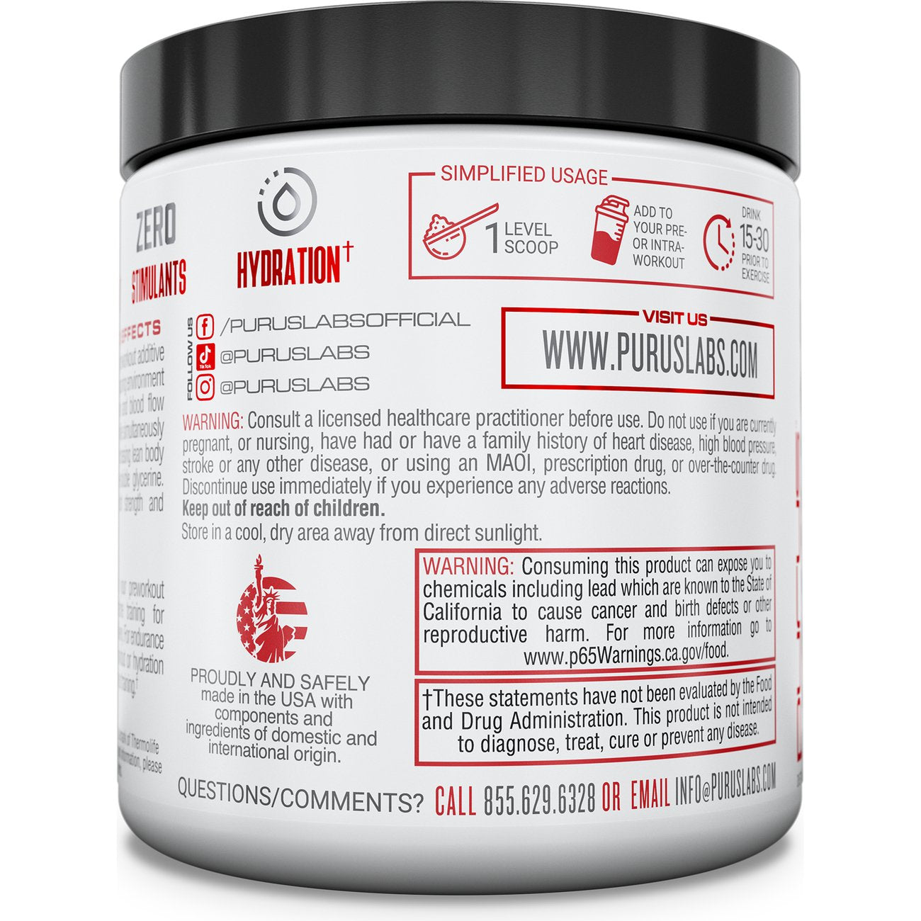 Purus NOXygen Pre-Workout Powder - Unflavored