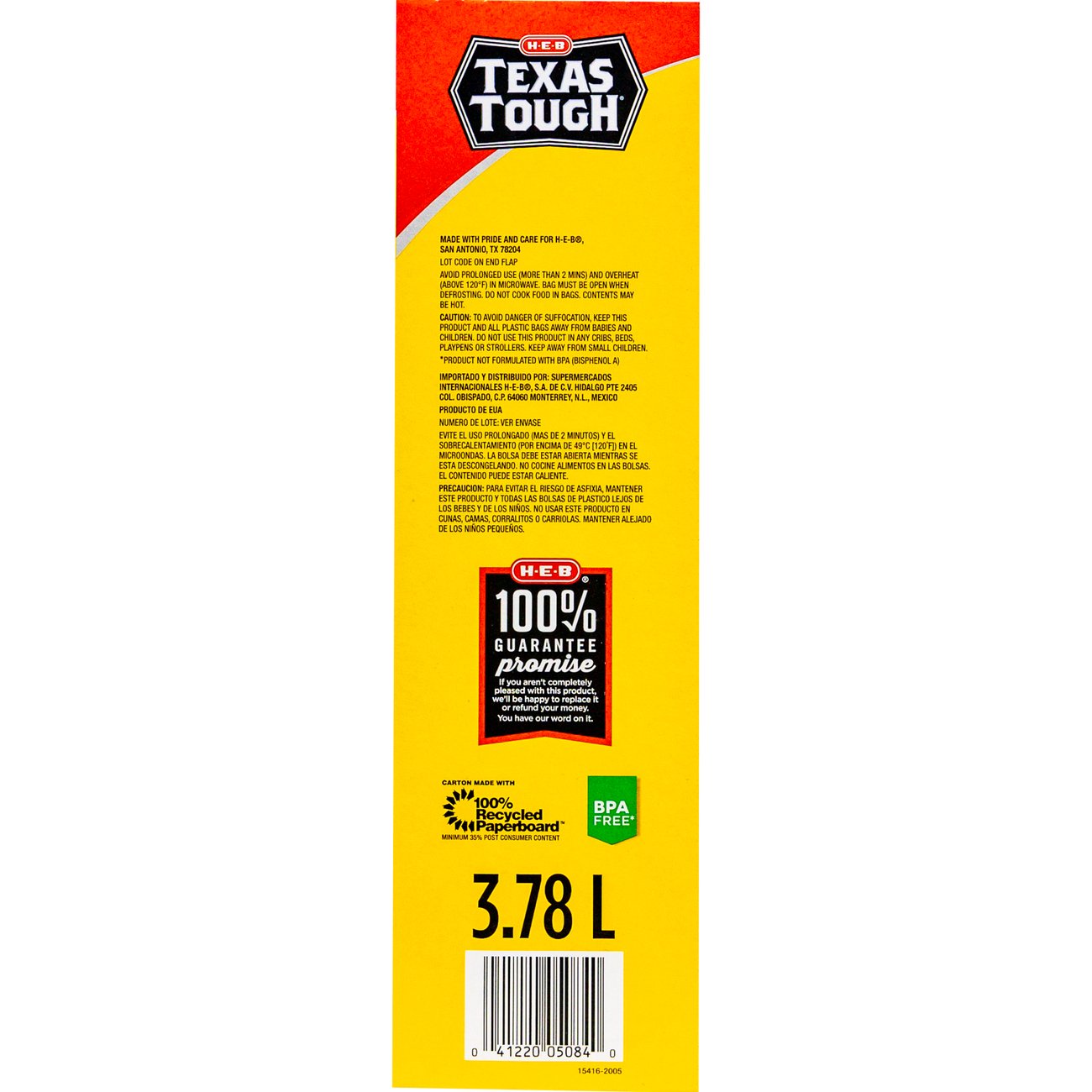 H-E-B Texas Tough Double Zipper Gallon Freezer Bags - Value Pack