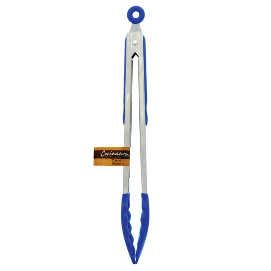 Cocinaware Silicone Tongs with Stainless Steel Handles – Cobalt Blue