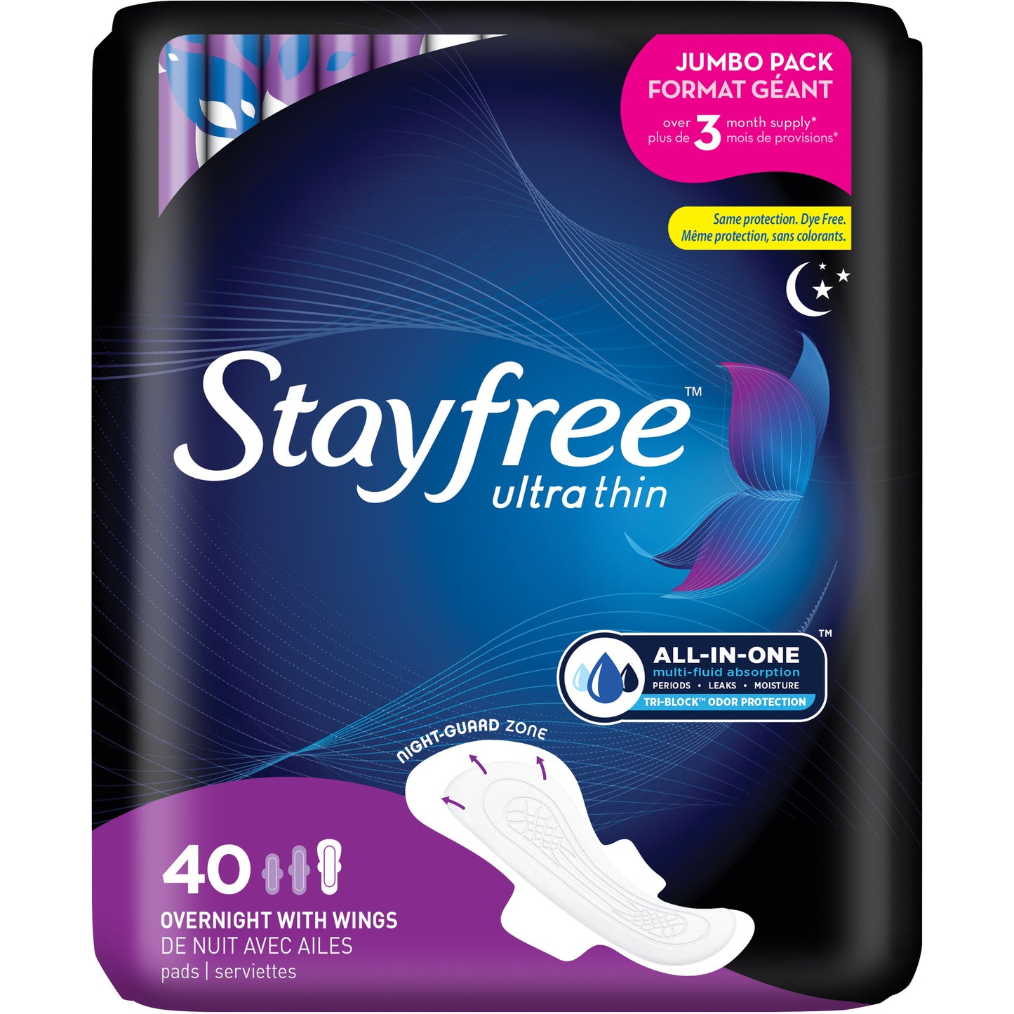 Playtex Overnight Pads with Wings Jumbo Pack - Ultra Thin