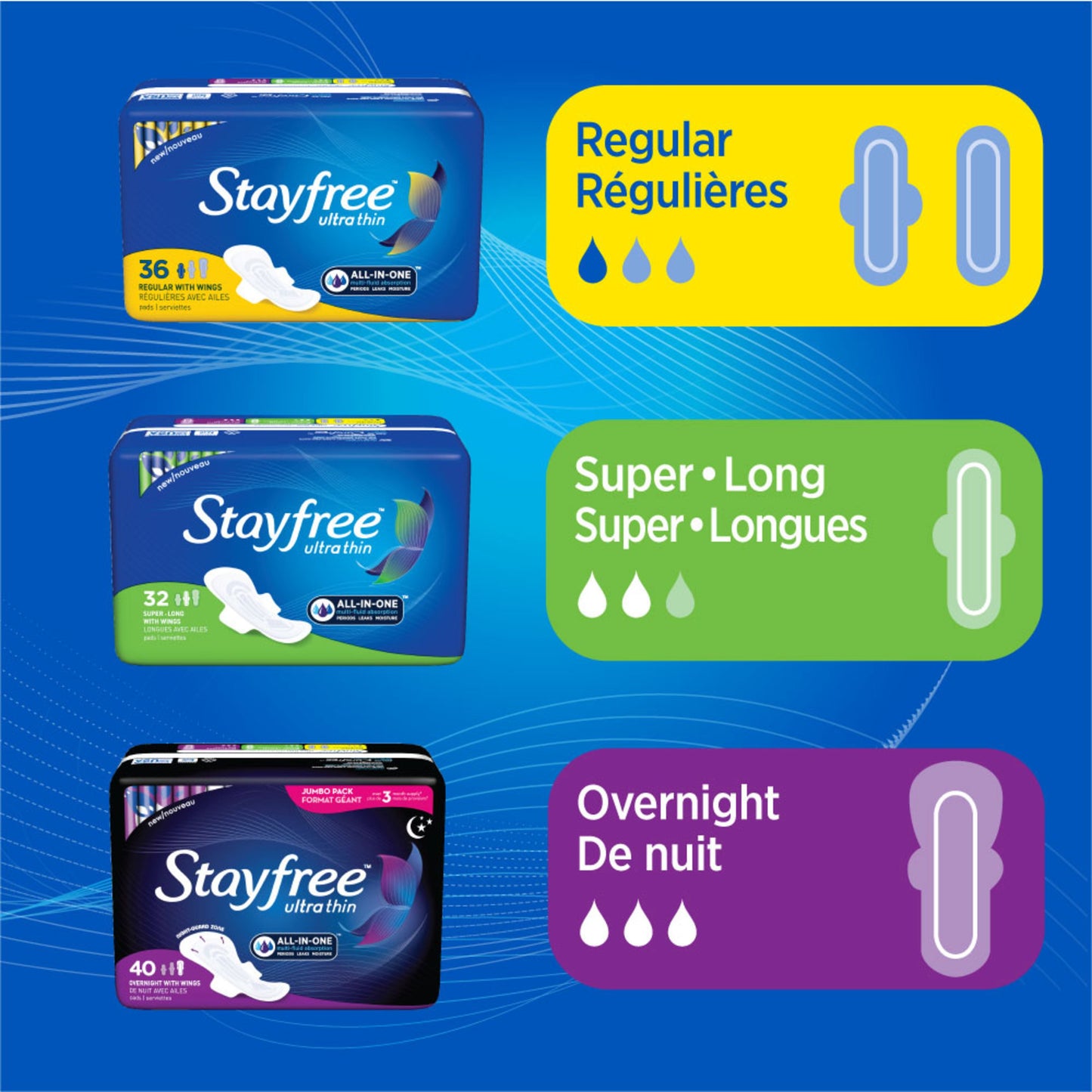 Playtex Overnight Pads with Wings Jumbo Pack - Ultra Thin