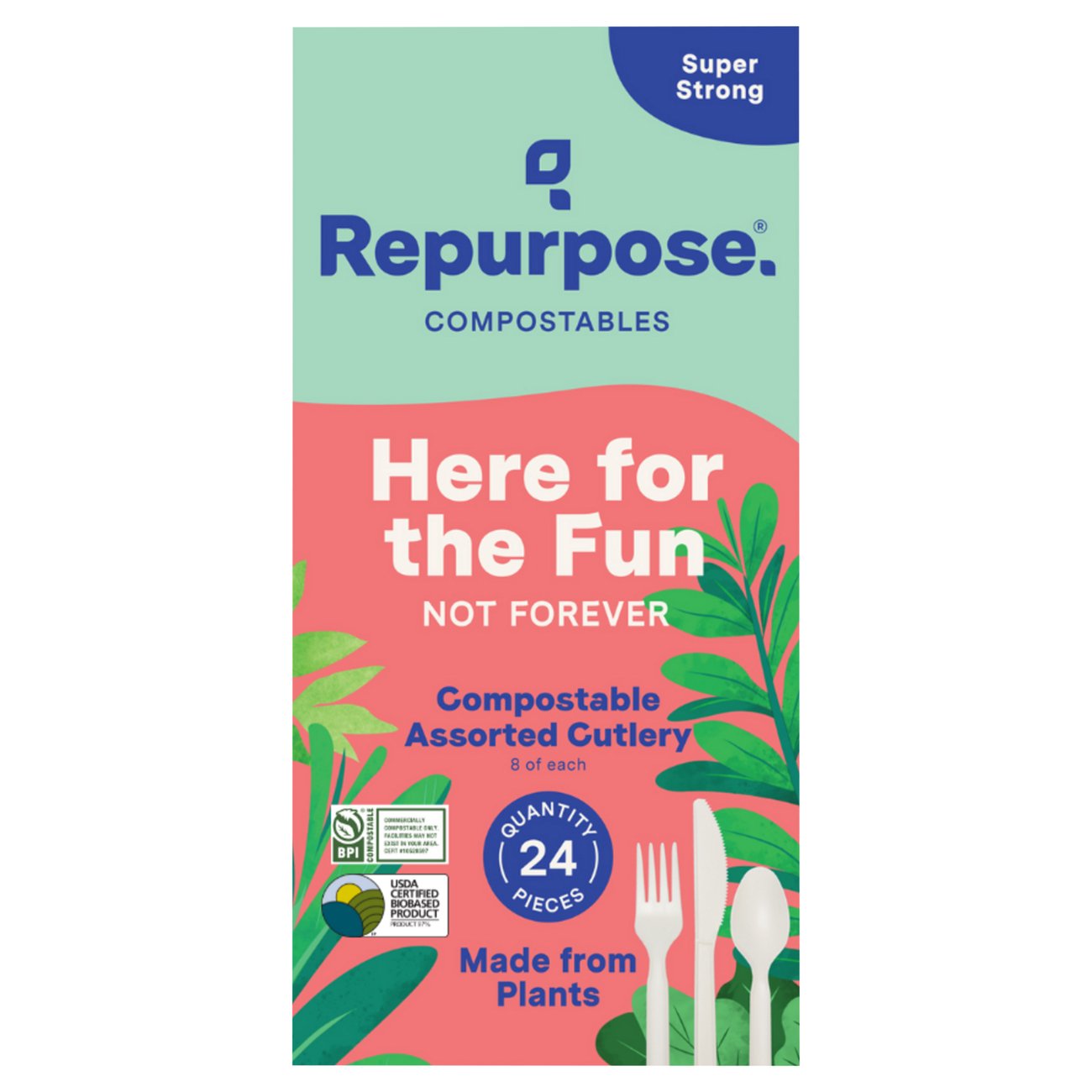 Repurpose Compostable Knives, Forks & Spoons Combo Pack - White