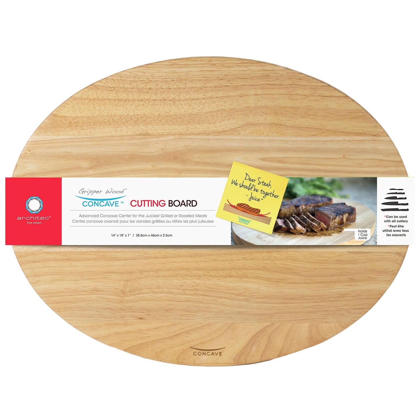 Architec Gripperwood Concave Cutting Board