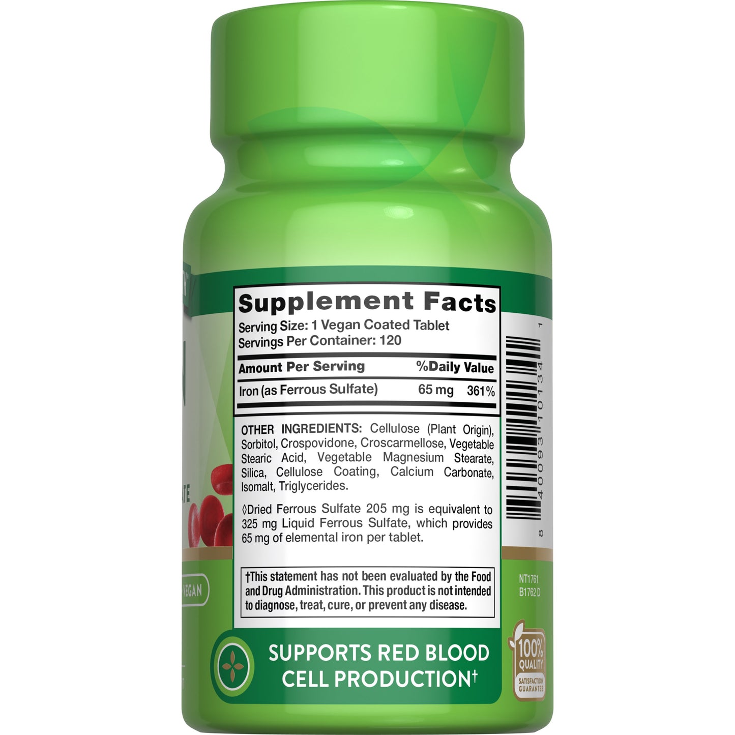 Nature's Truth Iron 65mg Coated Tablets