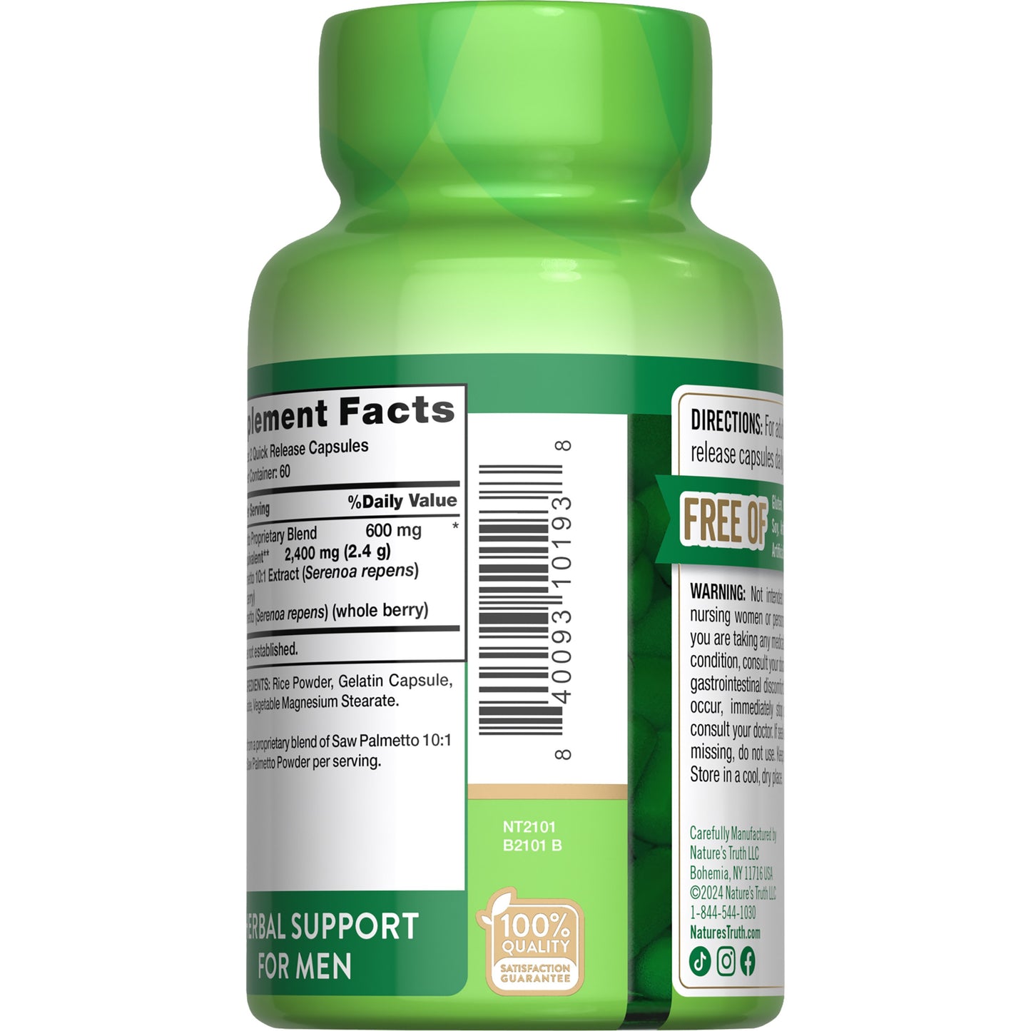 Nature's Truth Saw Palmetto 2400mg Capsules