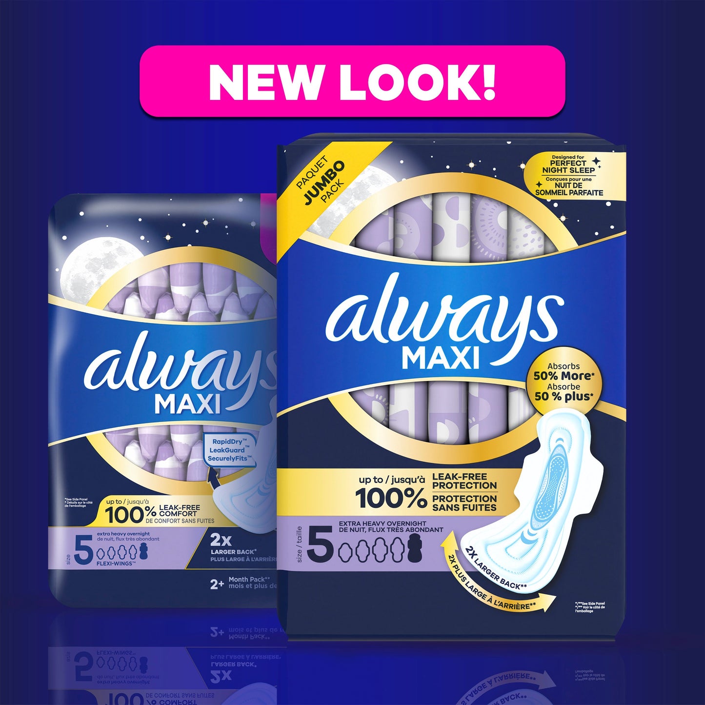 Always Maxi Overnight Pads with Wings - Extra Heavy Size 5, Unscented