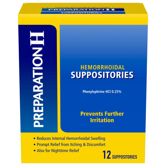 Preparation H Irritation Preventation Hemorrhoid Suppositories