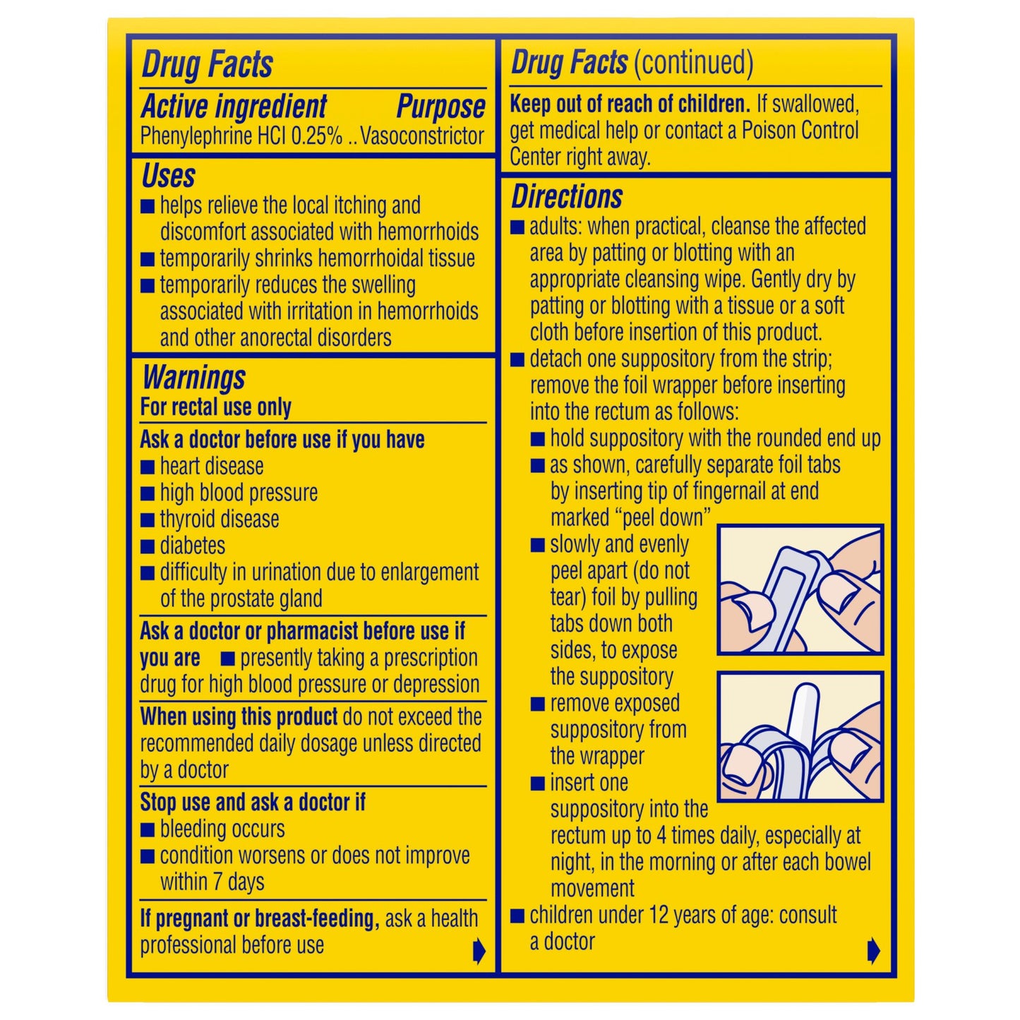 Preparation H Irritation Preventation Hemorrhoid Suppositories