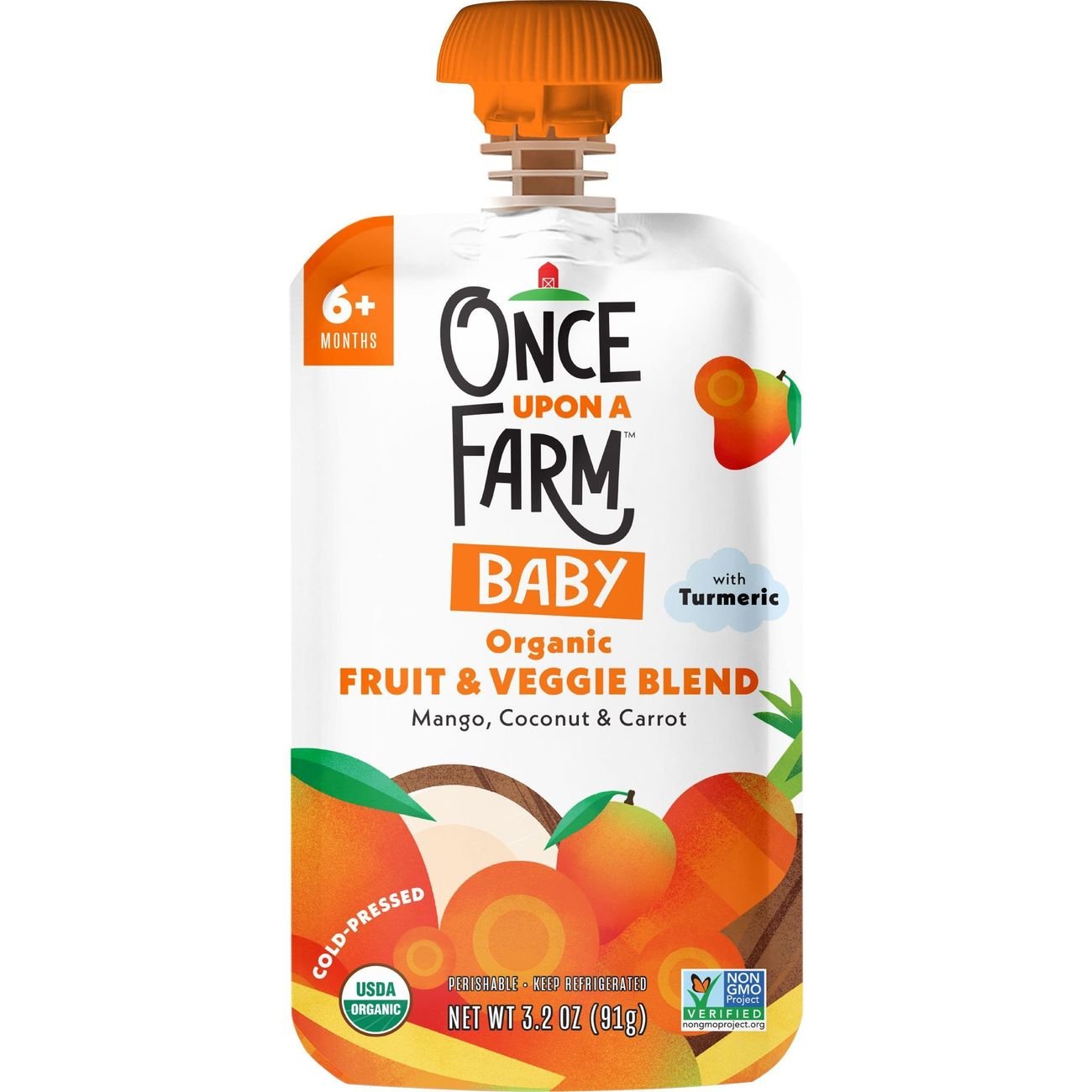 Once Upon a Farm Organic Baby Food Pouch - Mango Coconut & Carrot