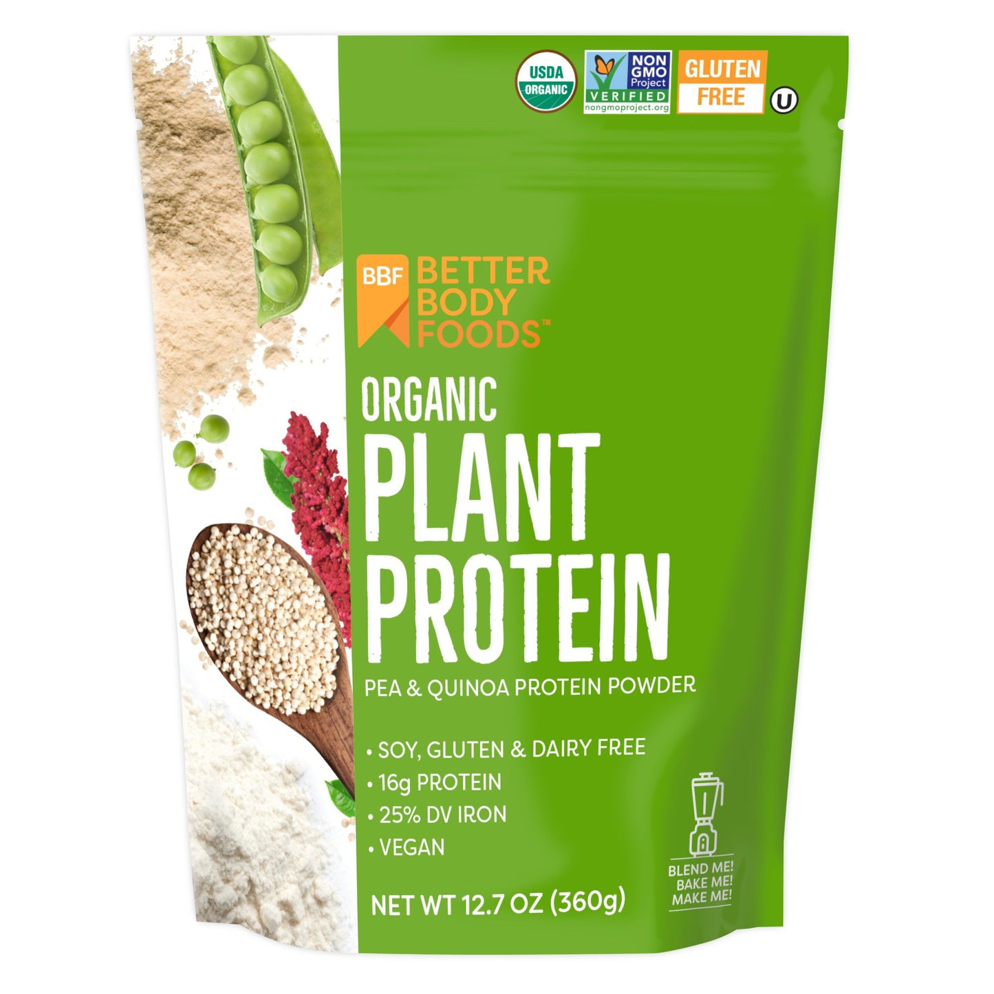 BetterBody Foods Organic 16g Plant Protein Powder