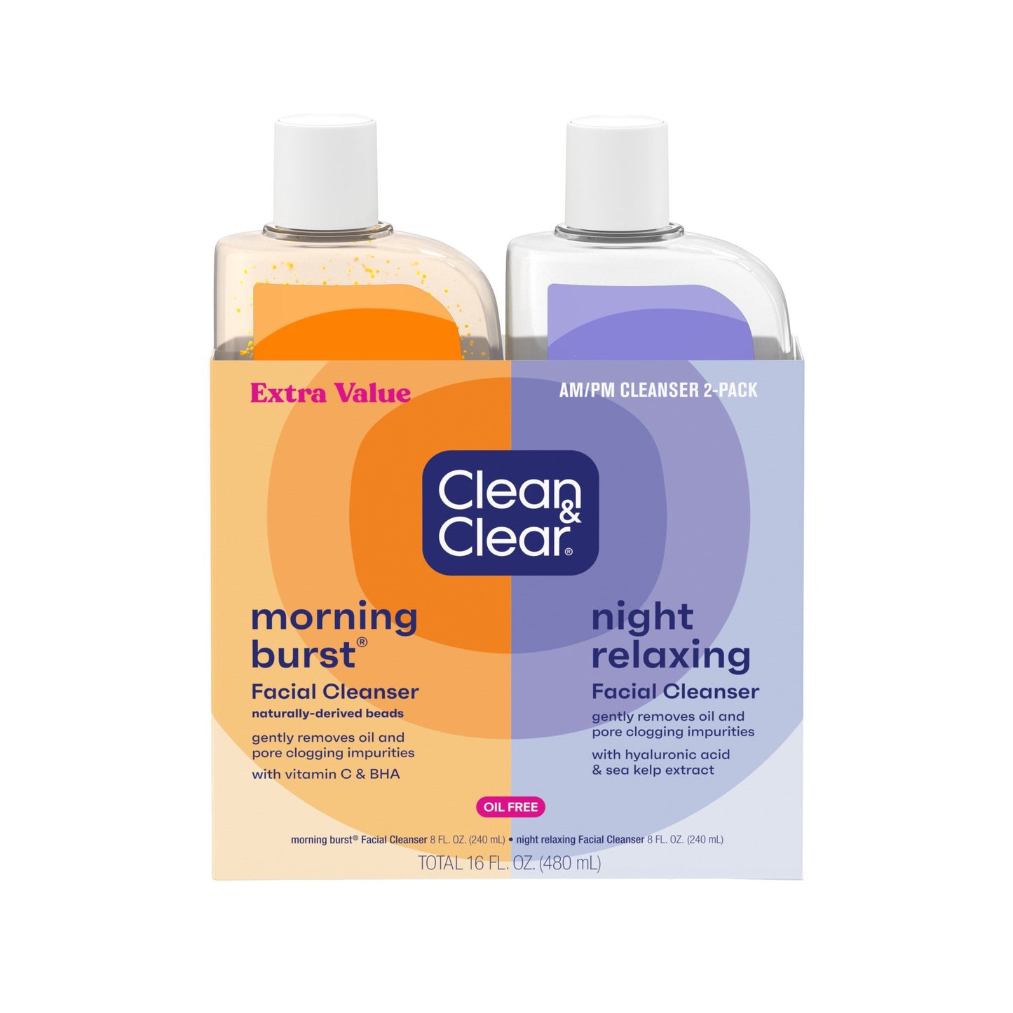 Clean & Clear Day + Night Cleanser Duo Pack