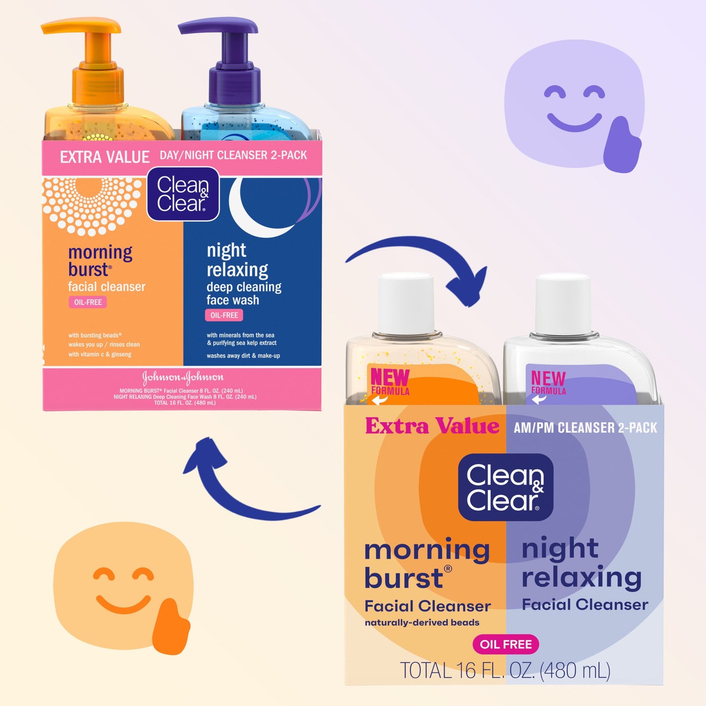 Clean & Clear Day + Night Cleanser Duo Pack