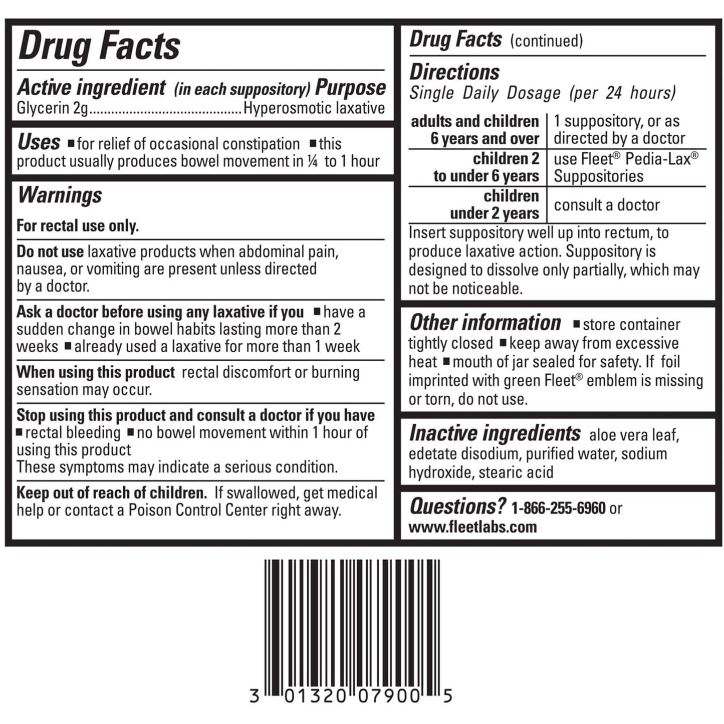 Fleet Laxative Glycerin Suppositories