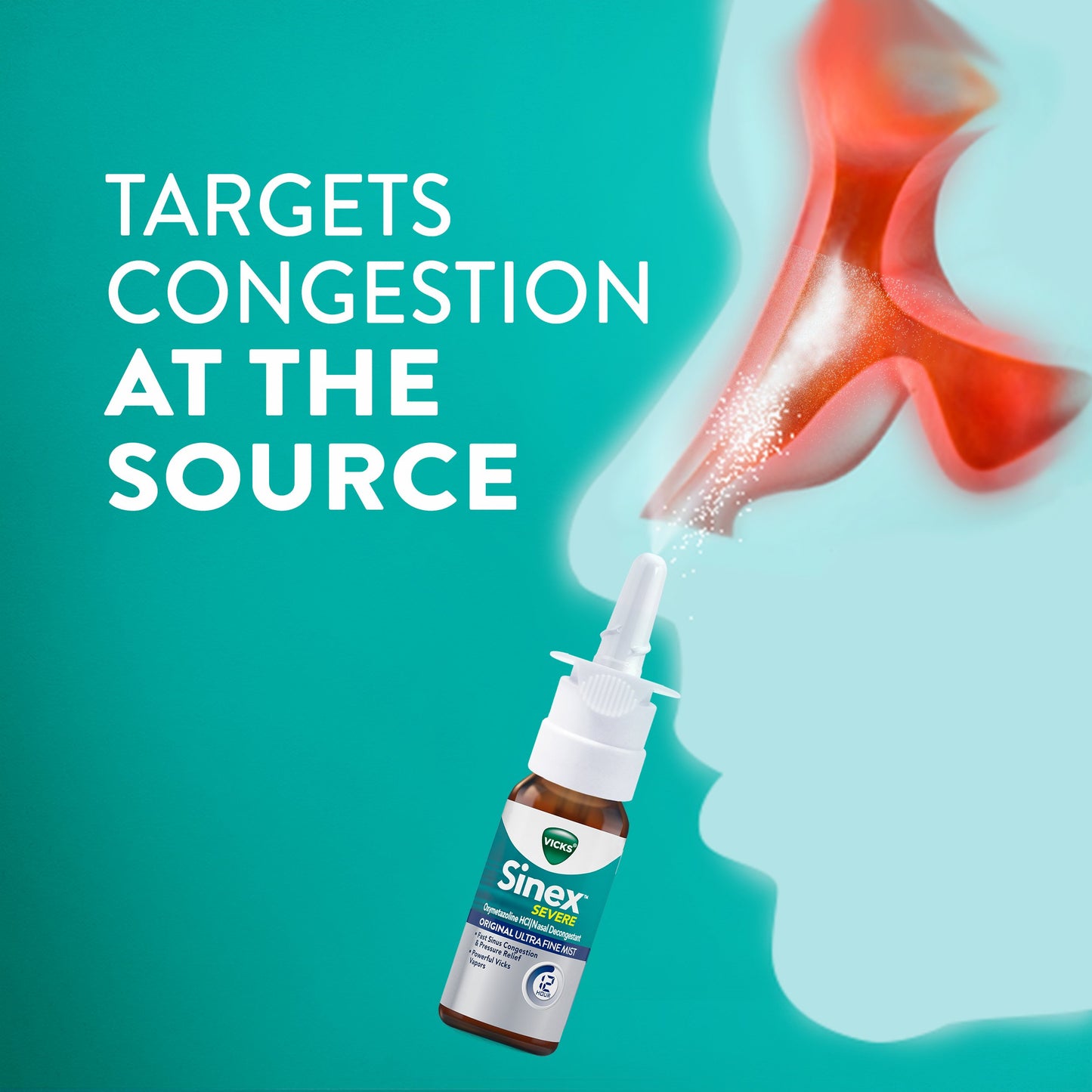Vicks Sinex SEVERE Nasal Spray, Original Ultra Fine Mist, Decongestant Medicine