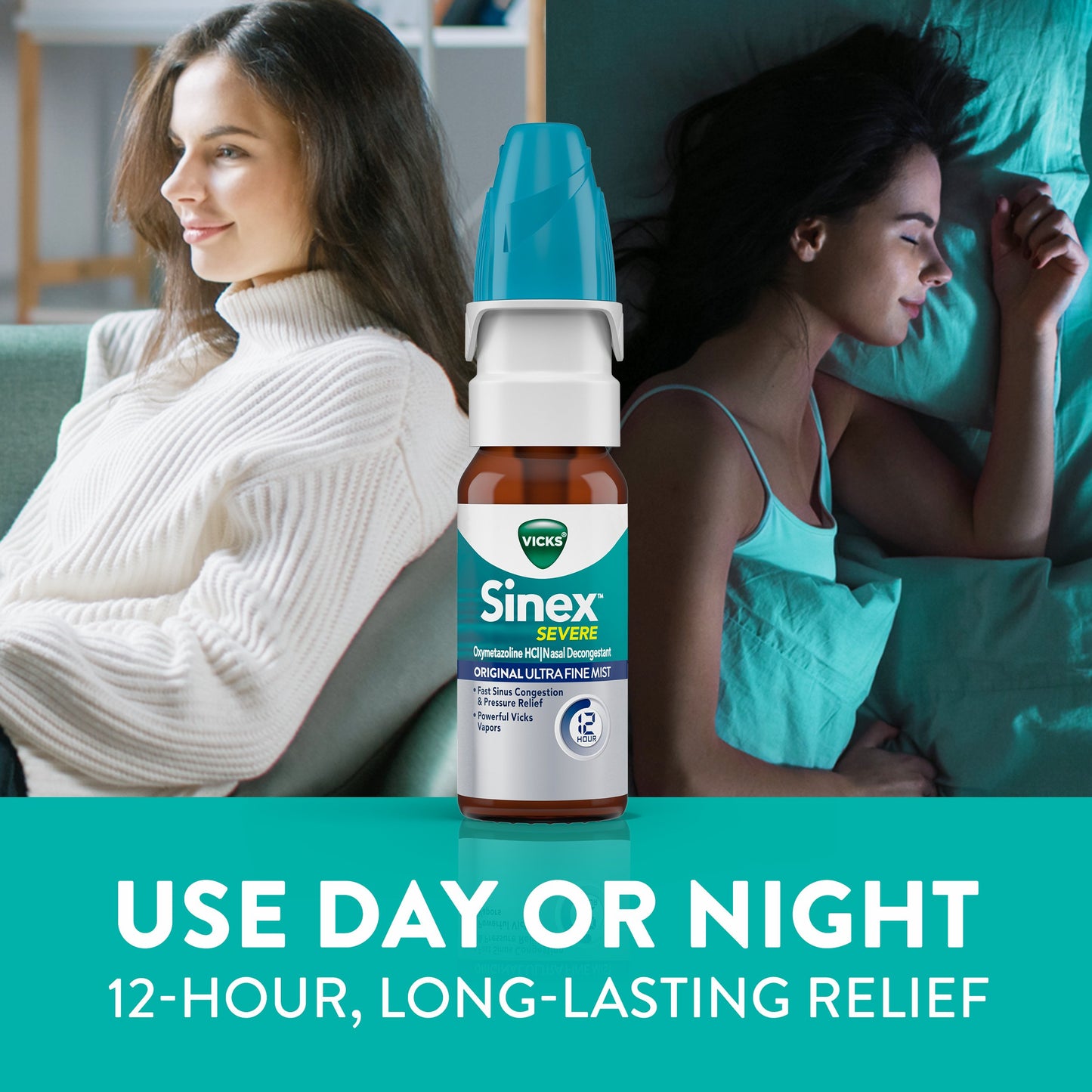 Vicks Sinex SEVERE Nasal Spray, Original Ultra Fine Mist, Decongestant Medicine