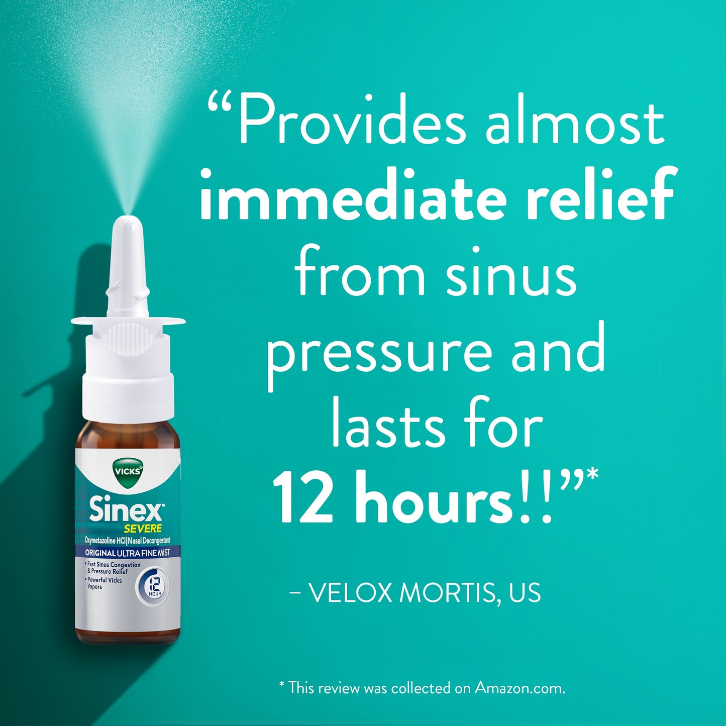 Vicks Sinex SEVERE Nasal Spray, Original Ultra Fine Mist, Decongestant Medicine