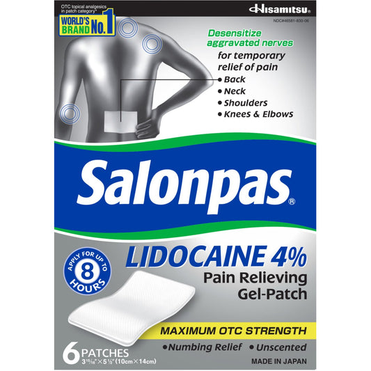 Salonpas Lidocaine 4% Pain Relieving Gel-patch
