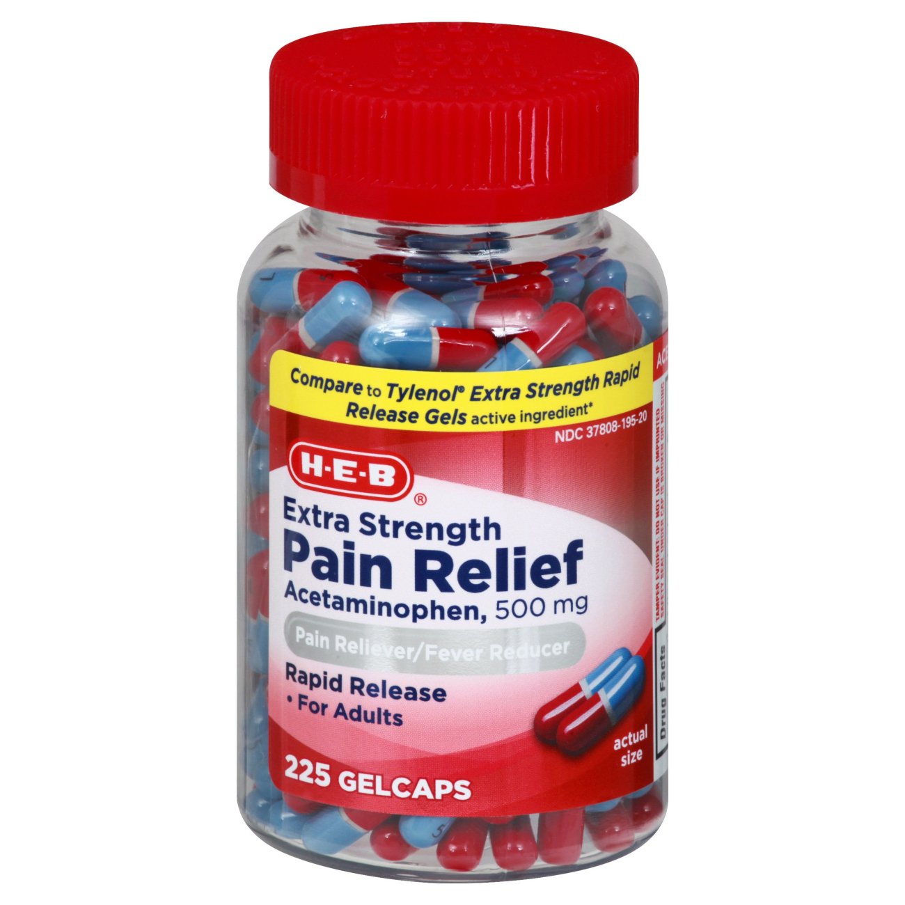 H-E-B Acetaminophen Fever & Pain Relief Gelcaps – 500 mg