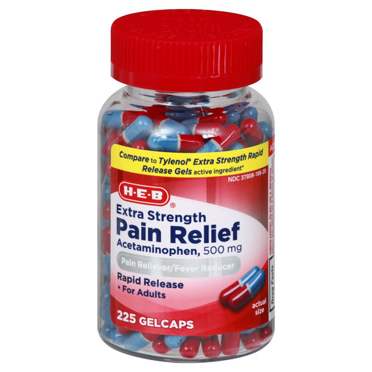 H-E-B Acetaminophen Fever & Pain Relief Gelcaps – 500 mg