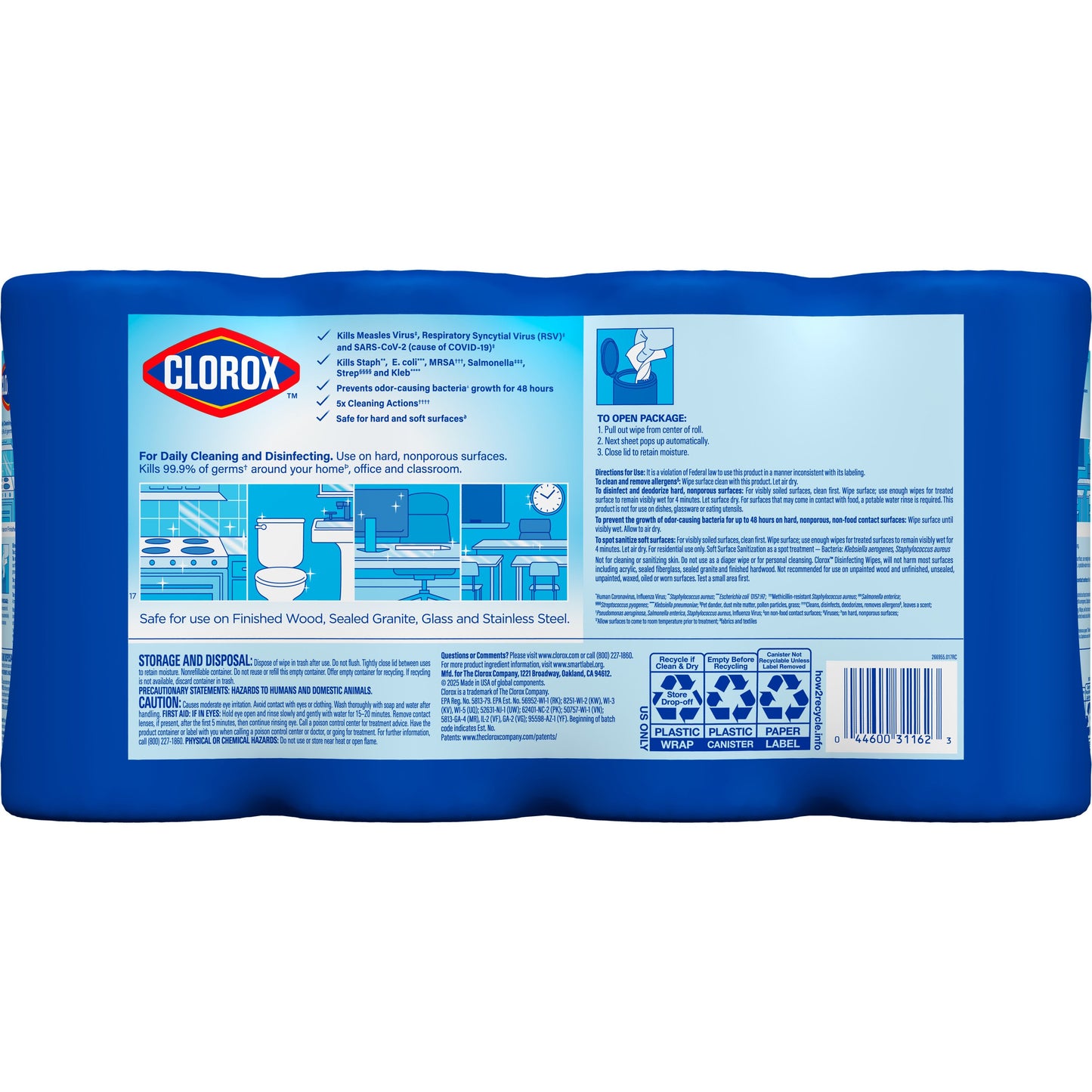 Clorox Disinfecting Wipes Value 4 Pack - Bleach Free Cleaning Wipes