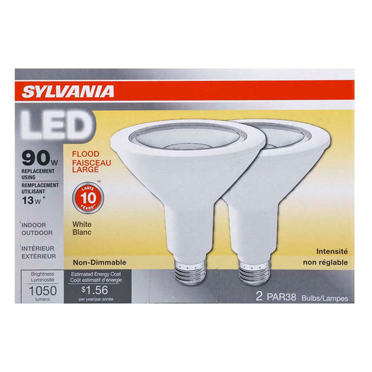 Sylvania PAR38 90-Watt White Indoor/Outdoor LED Flood Light Bulbs