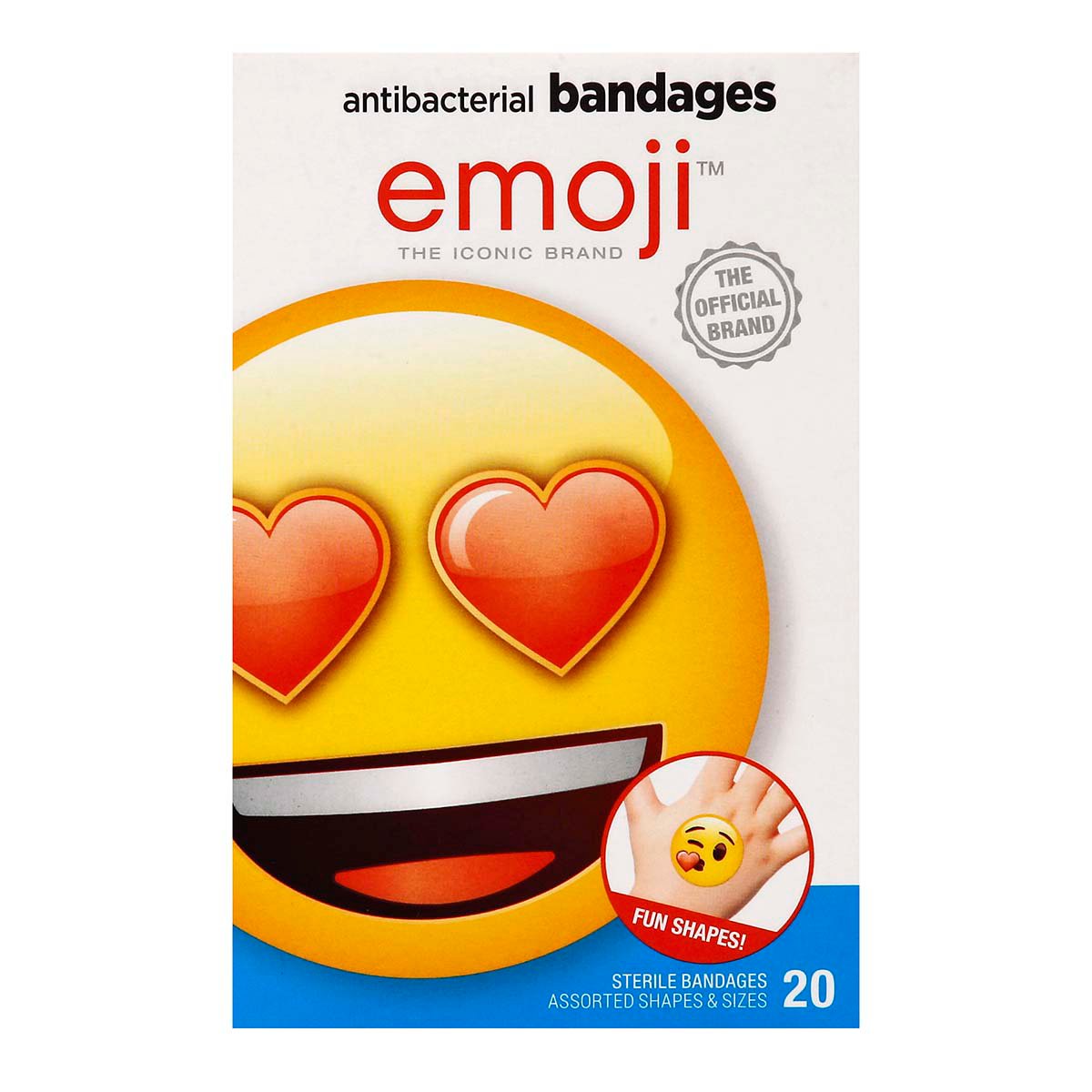Emoji Antibacterial Fun Shaped Bandages - Assorted Sizes