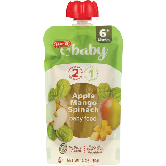 H-E-B Baby Food Pouch - Apple Mango & Spinach