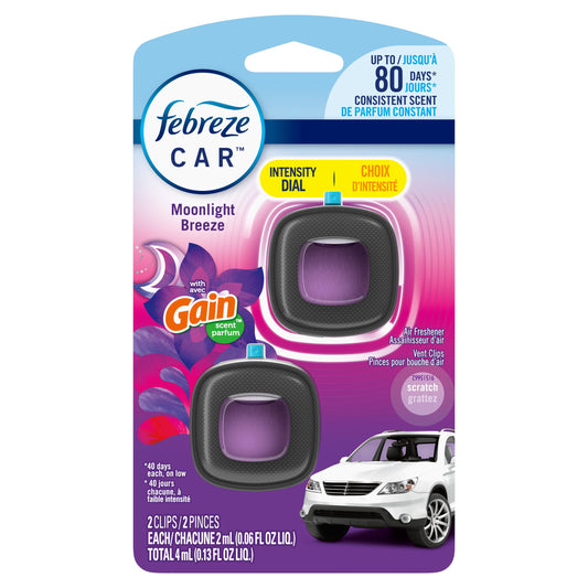 Febreze Car Vent Clip Air Fresheners - Gain Moonlight Breeze