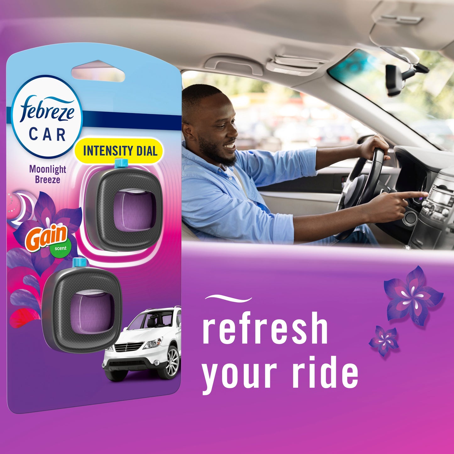 Febreze Car Vent Clip Air Fresheners - Gain Moonlight Breeze