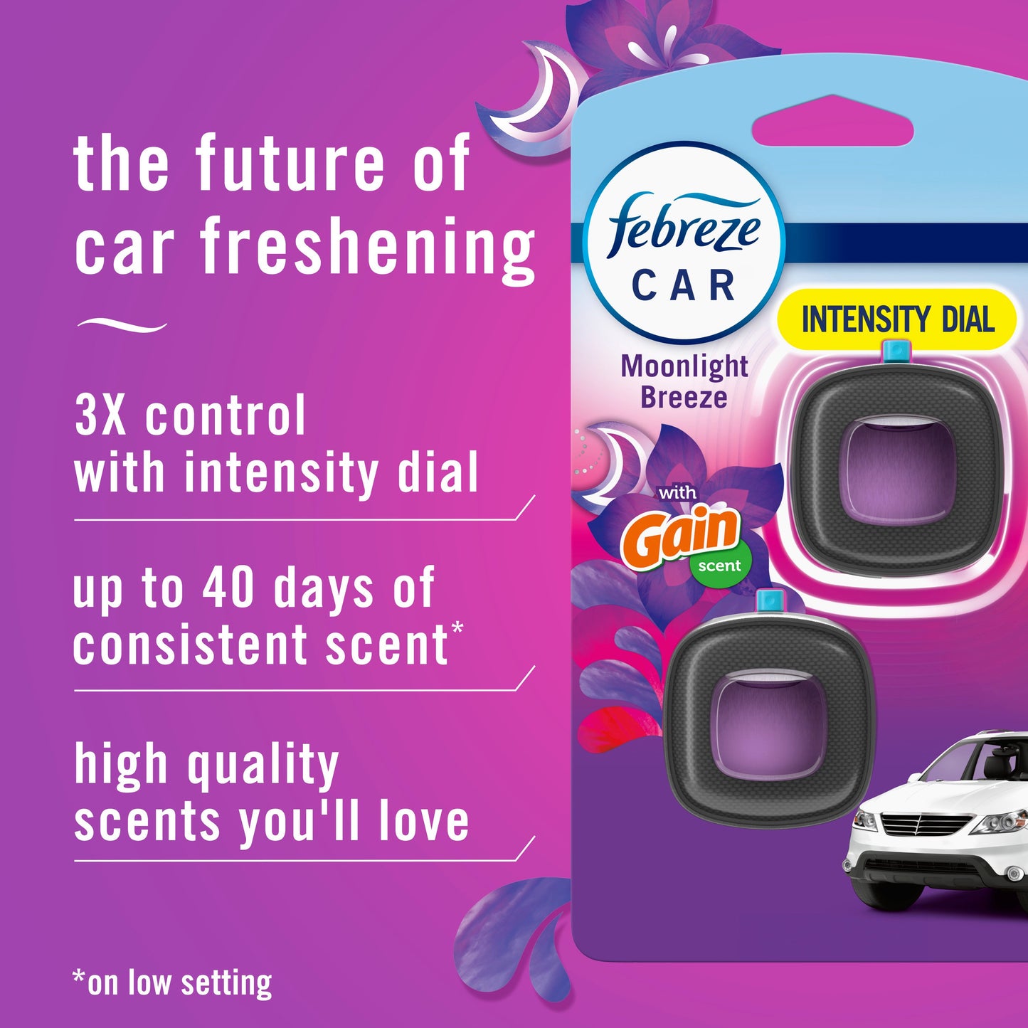 Febreze Car Vent Clip Air Fresheners - Gain Moonlight Breeze