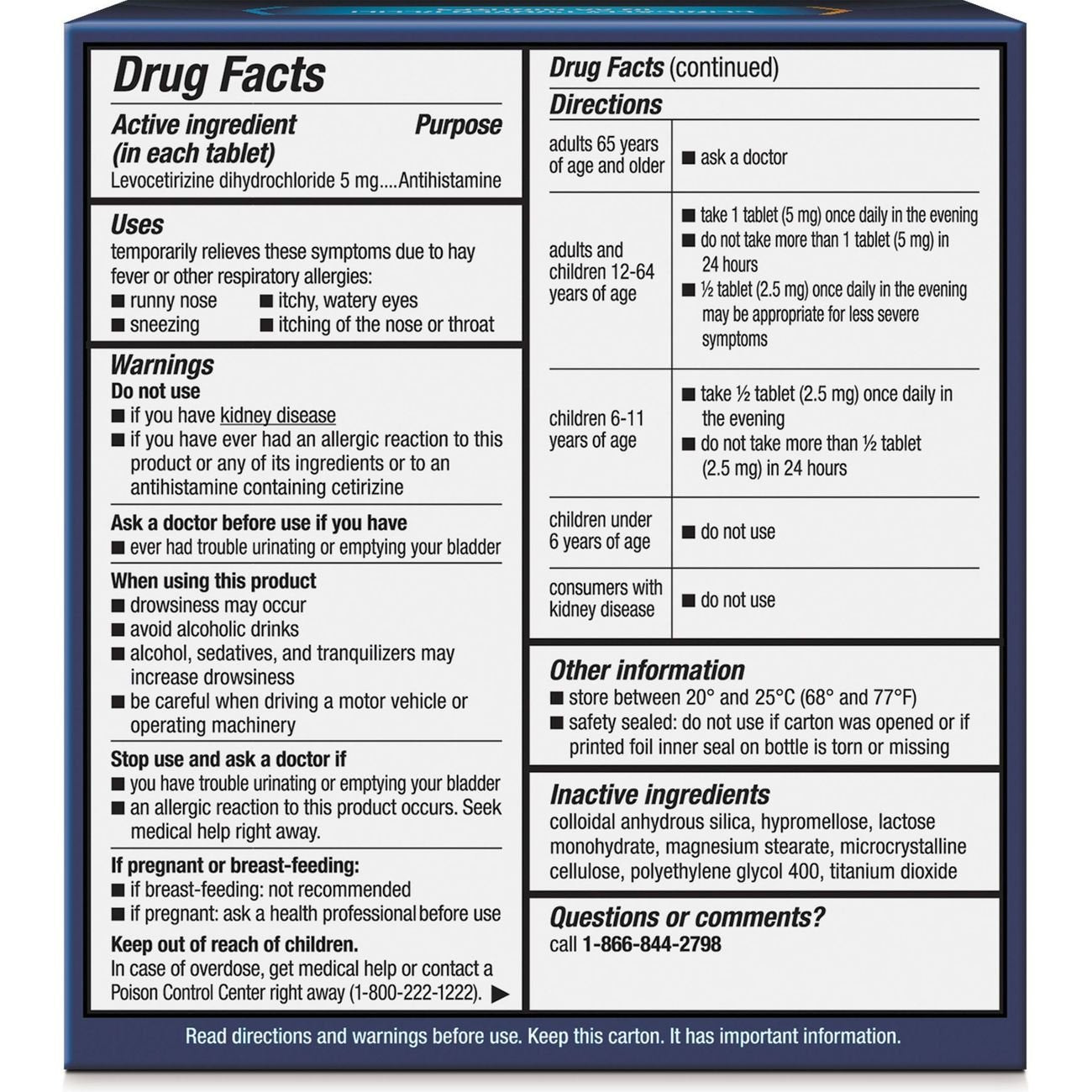 Xyzal 24 Hour Allergy Relief Prescription Strength Antihistamine Tablets