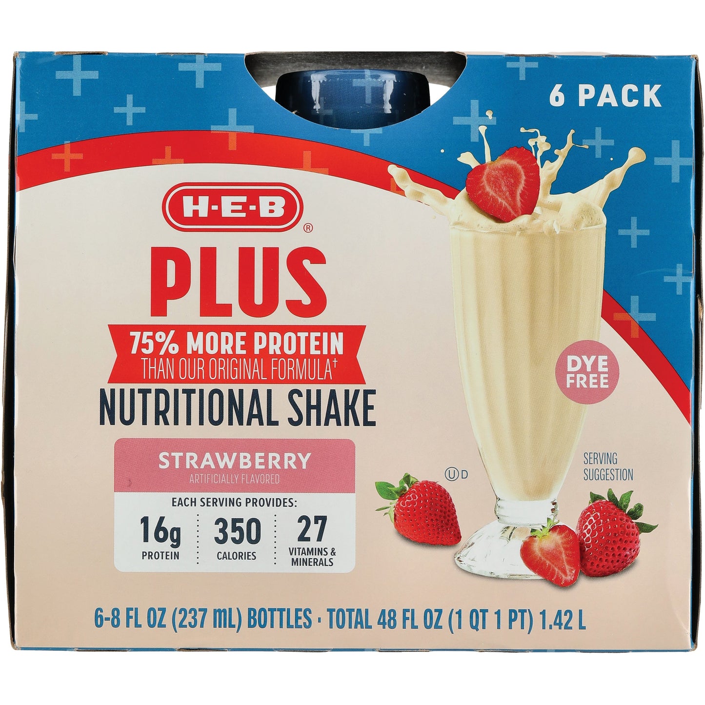 H-E-B Plus Protein Nutritional Shakes 6 pk Bottles - Strawberry