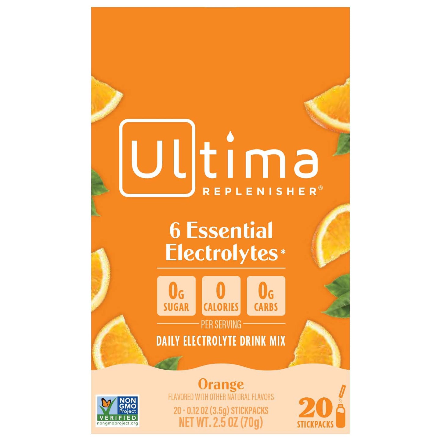 Ultima Replenisher Electrolyte Hydration Powder Stick Packs - Orange