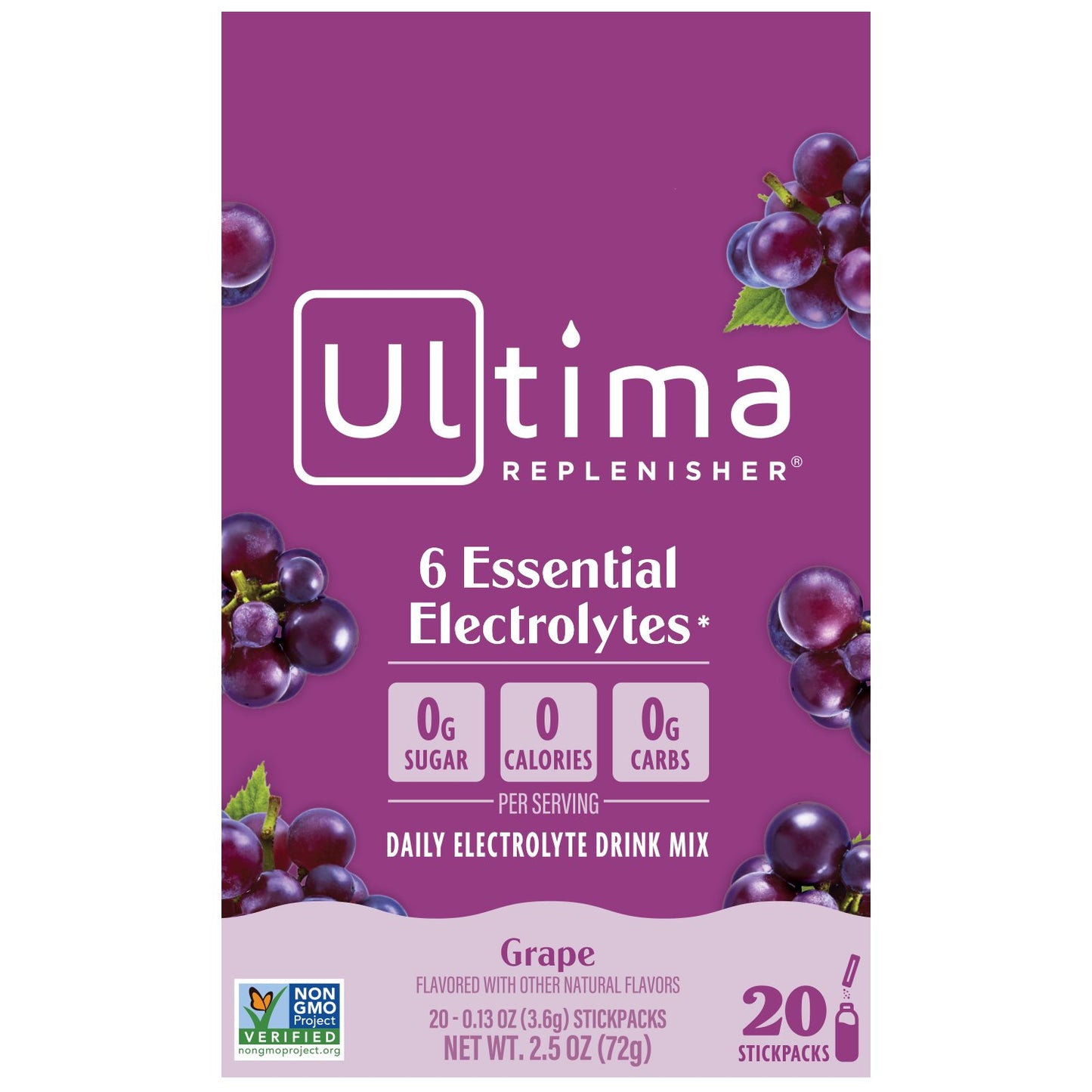 Ultima Replenisher Electrolyte Hydration Powder Stick Packs - Grape