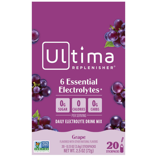 Ultima Replenisher Electrolyte Hydration Powder Stick Packs - Grape