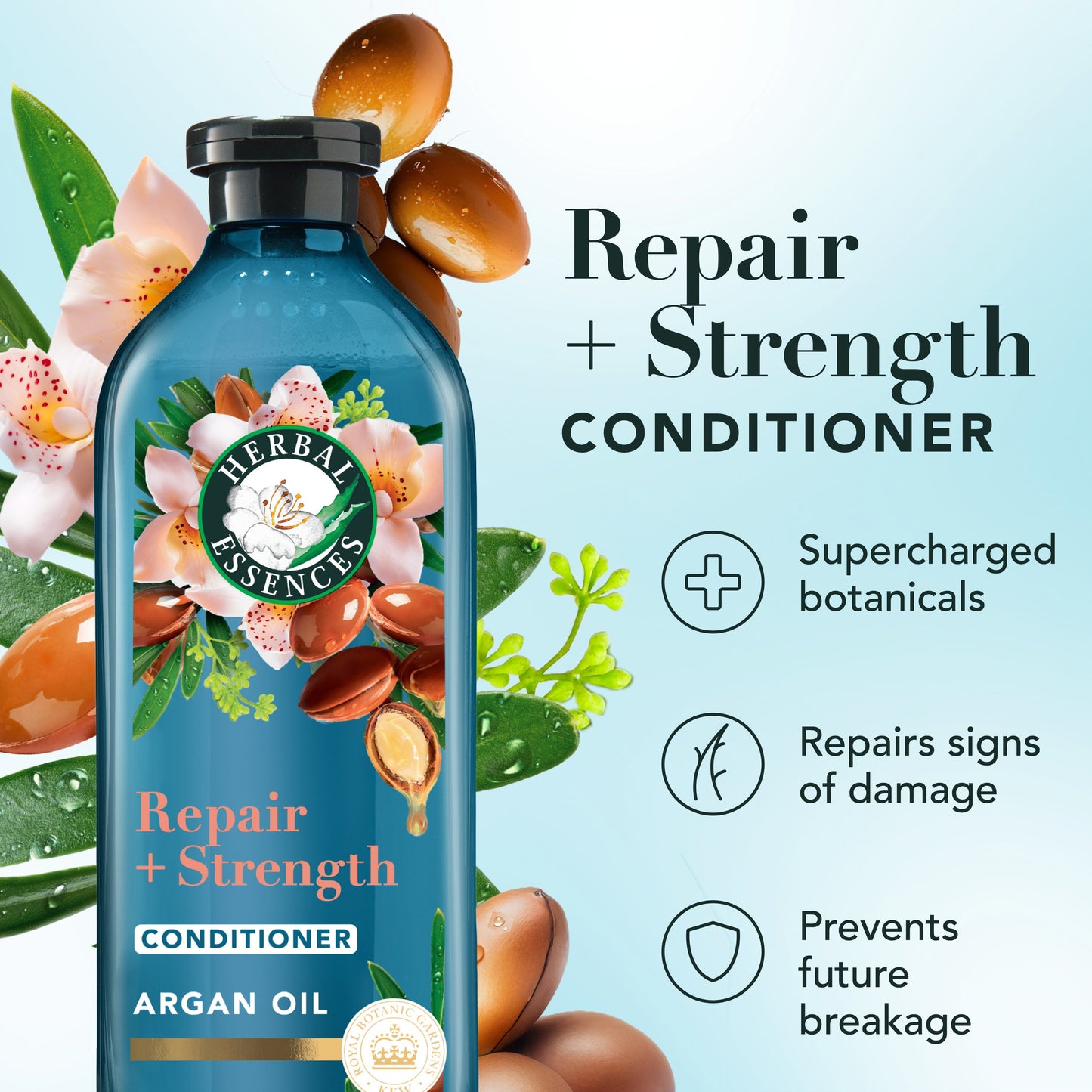 Herbal Essences Repair + Strength Argan Oil Conditioner, Paraben-Free, 13.5 fl oz