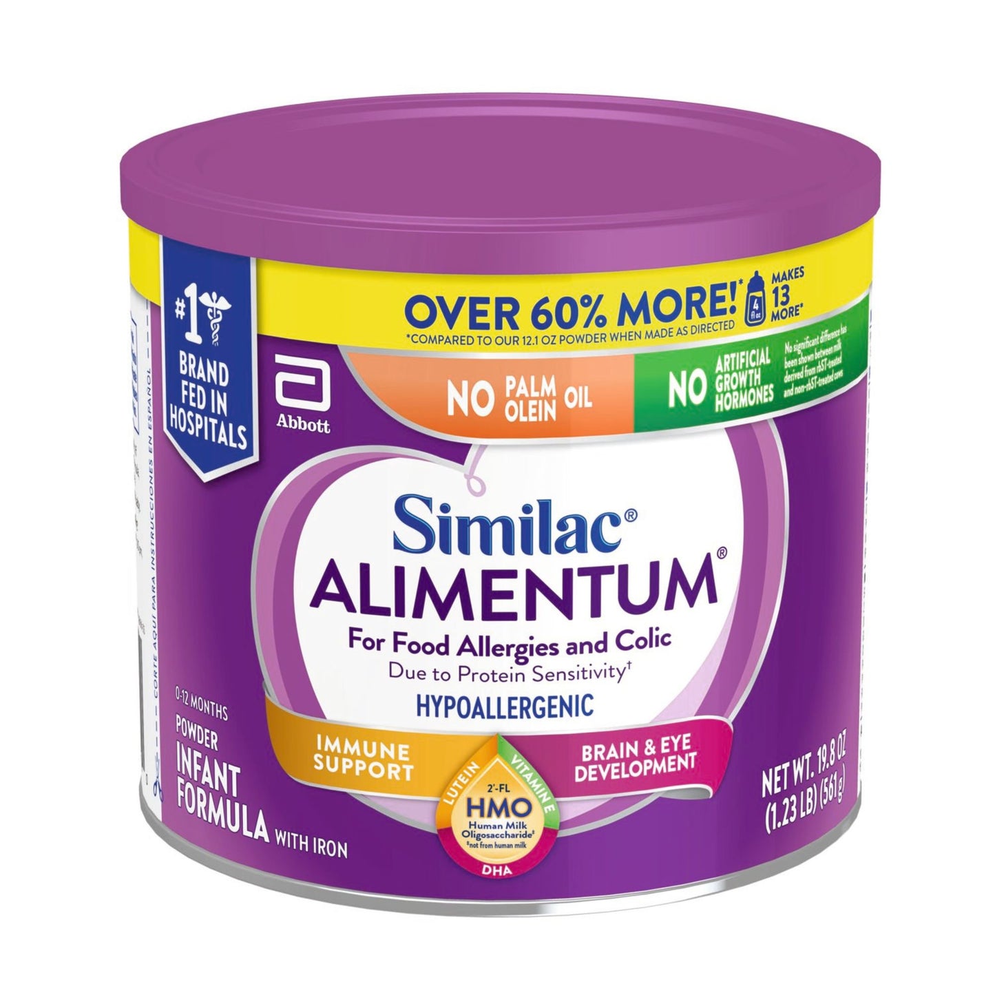 Similac Alimentum with 2'FL HMO Hypoallergenic Infant Formula, Suitable for Lactose Sensitivity Baby Formula Powder