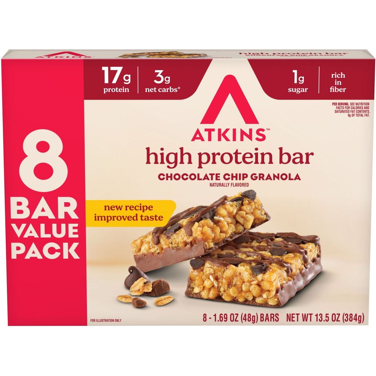 Atkins 17g Protein Meal Granola Bars - Chocolate Chip