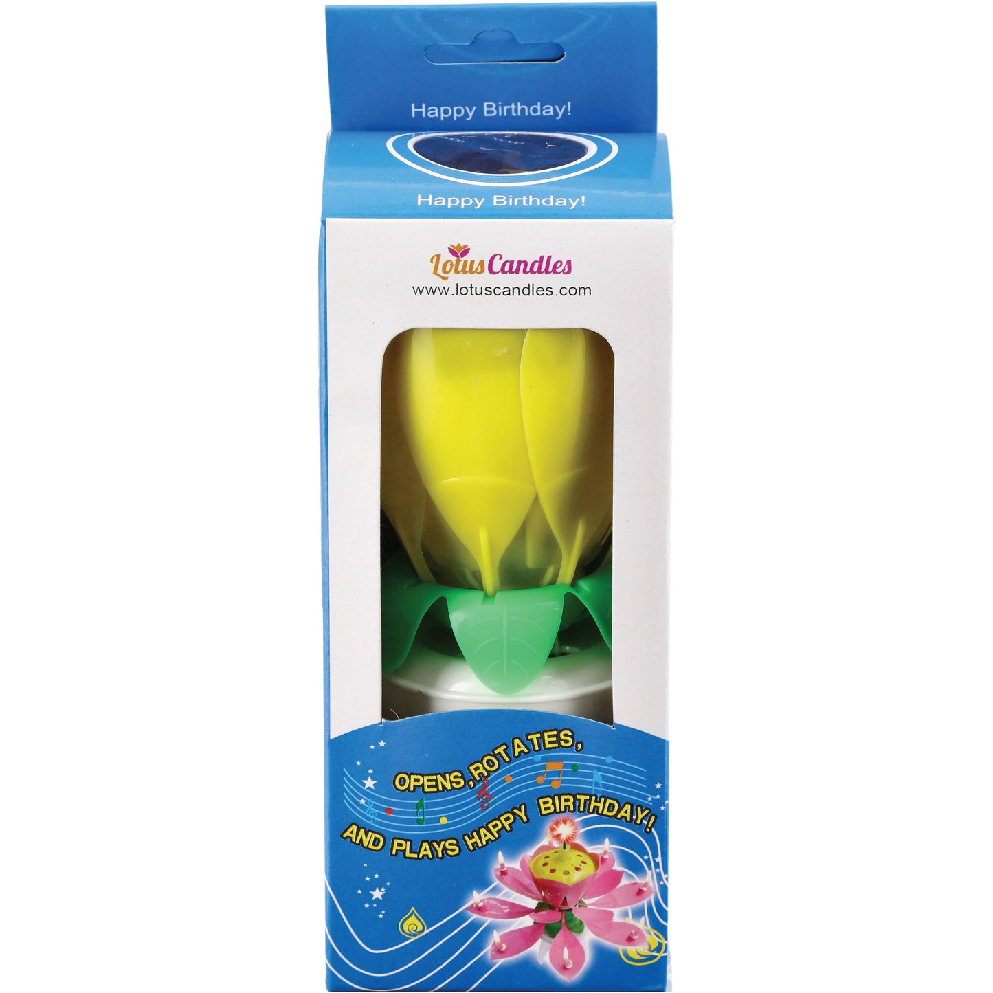 Lotus Candles Singing Birthday Candle -Yellow