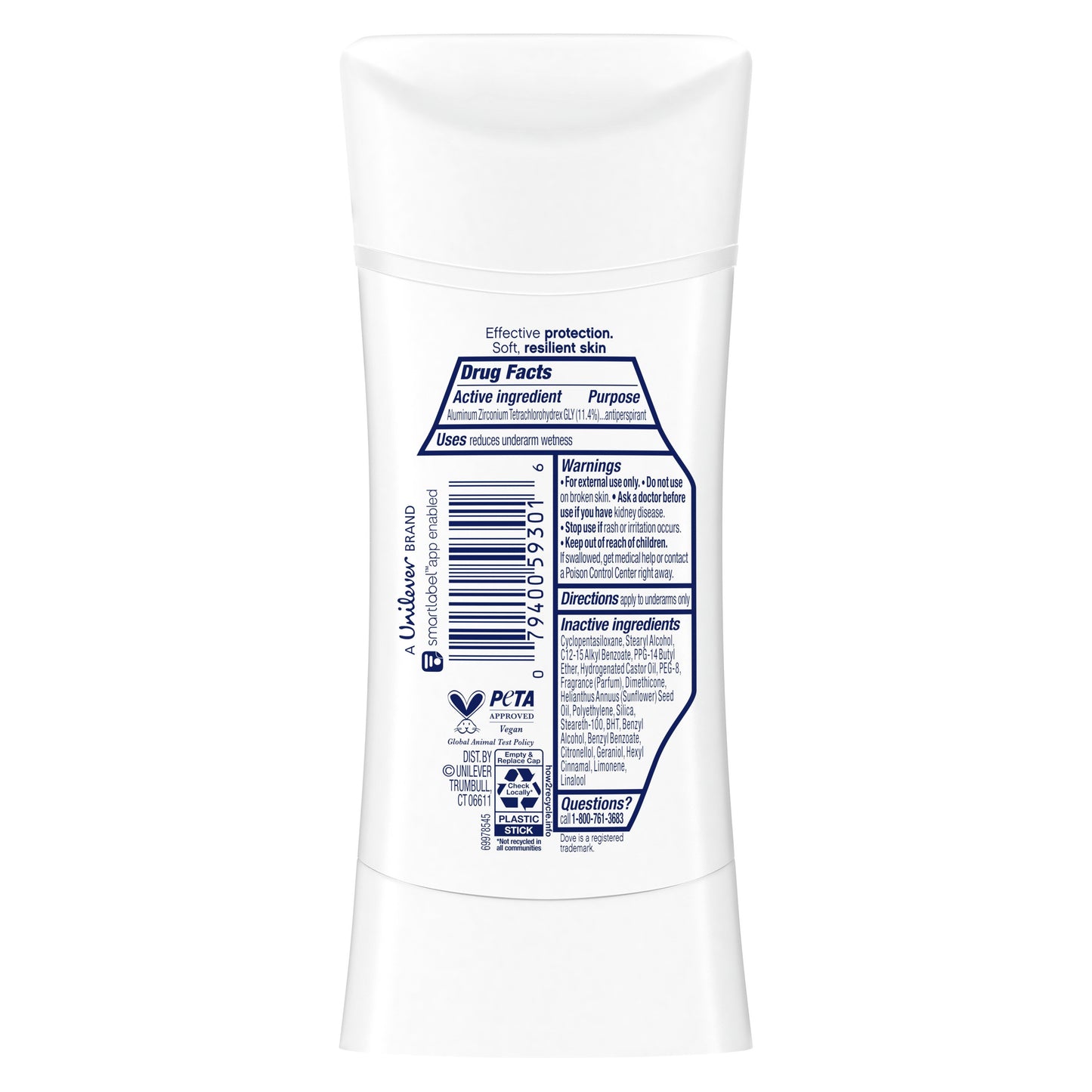 Dove Antiperspirant Deodorant Stick Clear Finish