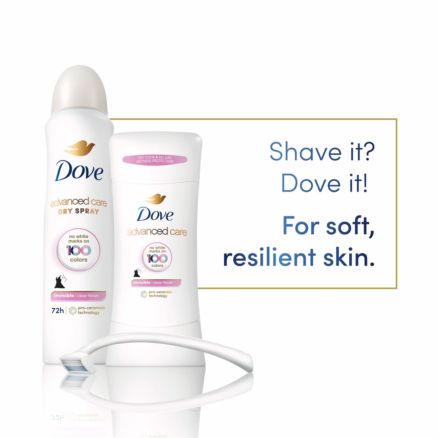 Dove Antiperspirant Deodorant Stick Clear Finish