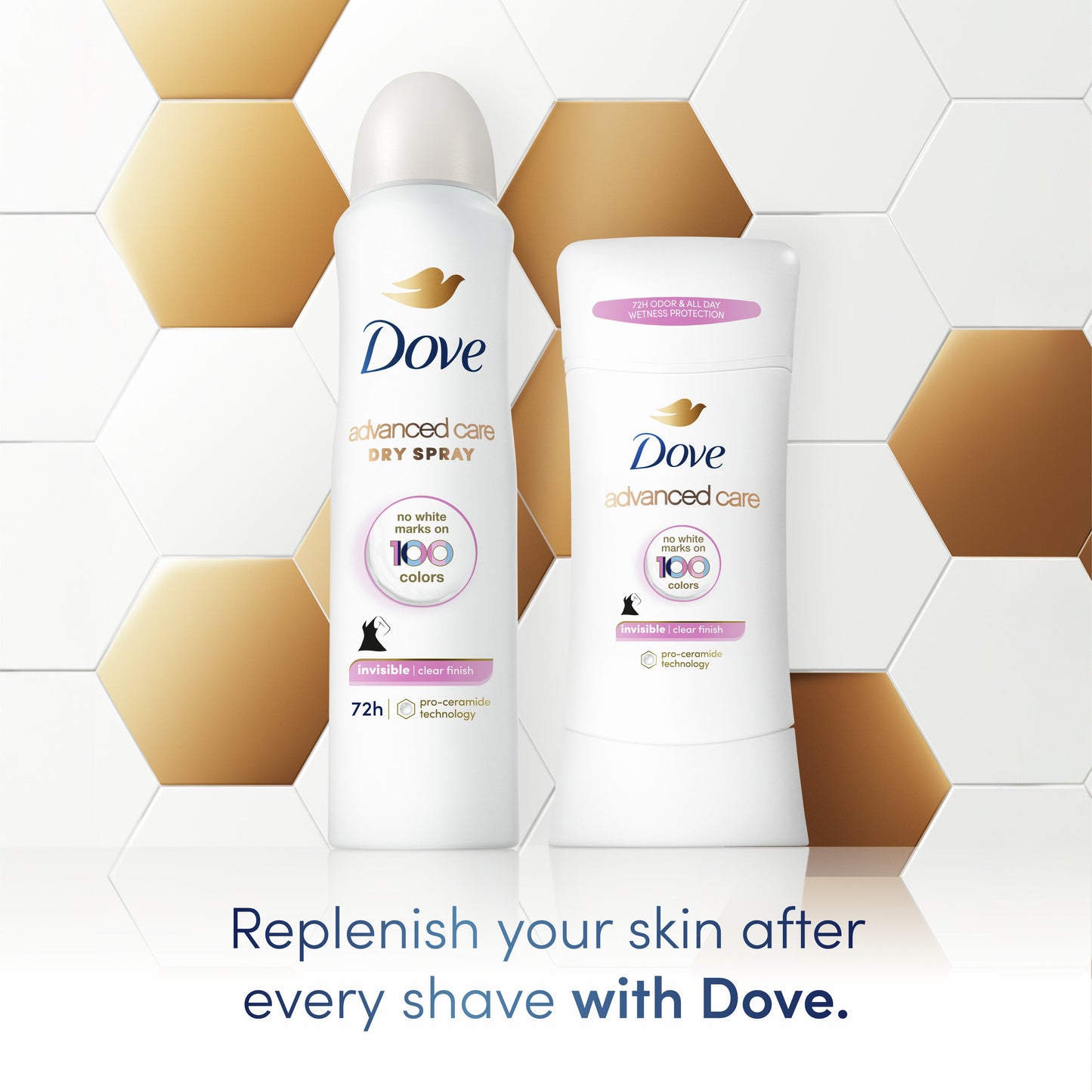 Dove Antiperspirant Deodorant Stick Clear Finish