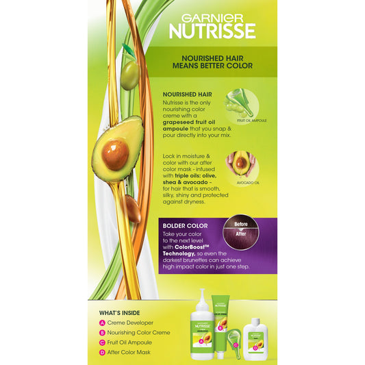 Garnier Nutrisse Ultra Color Nourishing Bold Permanent Hair Color Creme V2 Dark Intense Violet