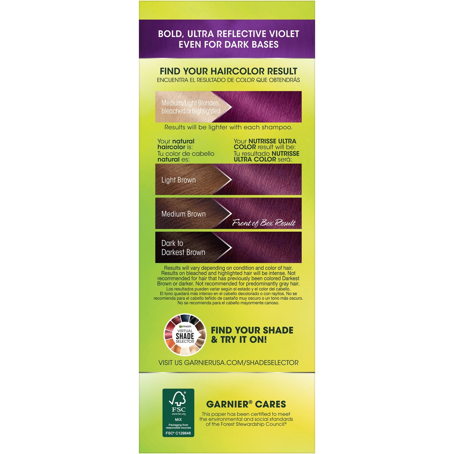 Garnier Nutrisse Ultra Color Nourishing Bold Permanent Hair Color Creme V2 Dark Intense Violet