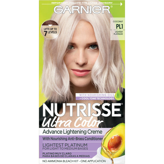 Garnier Nutrisse Ultra Color PL1 Lightening Creme Bleach PL1 Ultra Pure Platinum