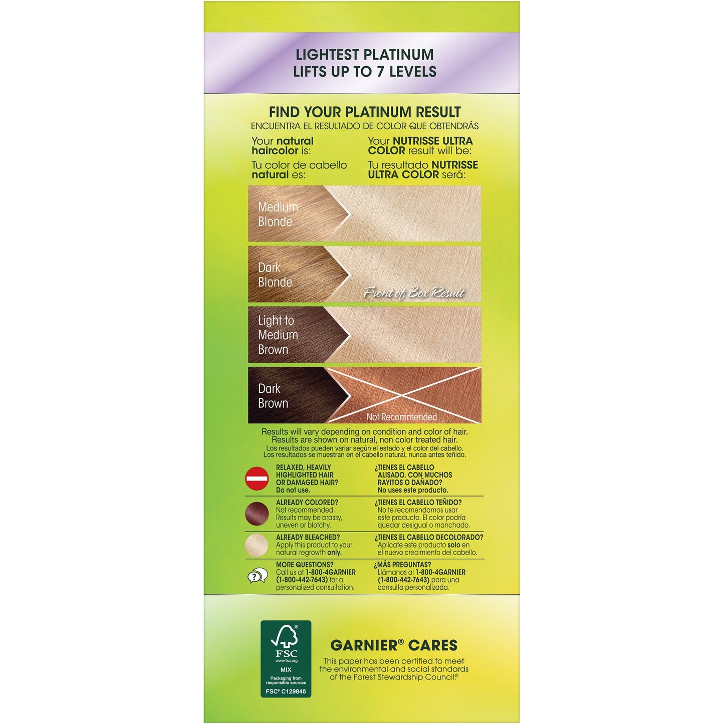 Garnier Nutrisse Ultra Color PL1 Lightening Creme Bleach PL1 Ultra Pure Platinum