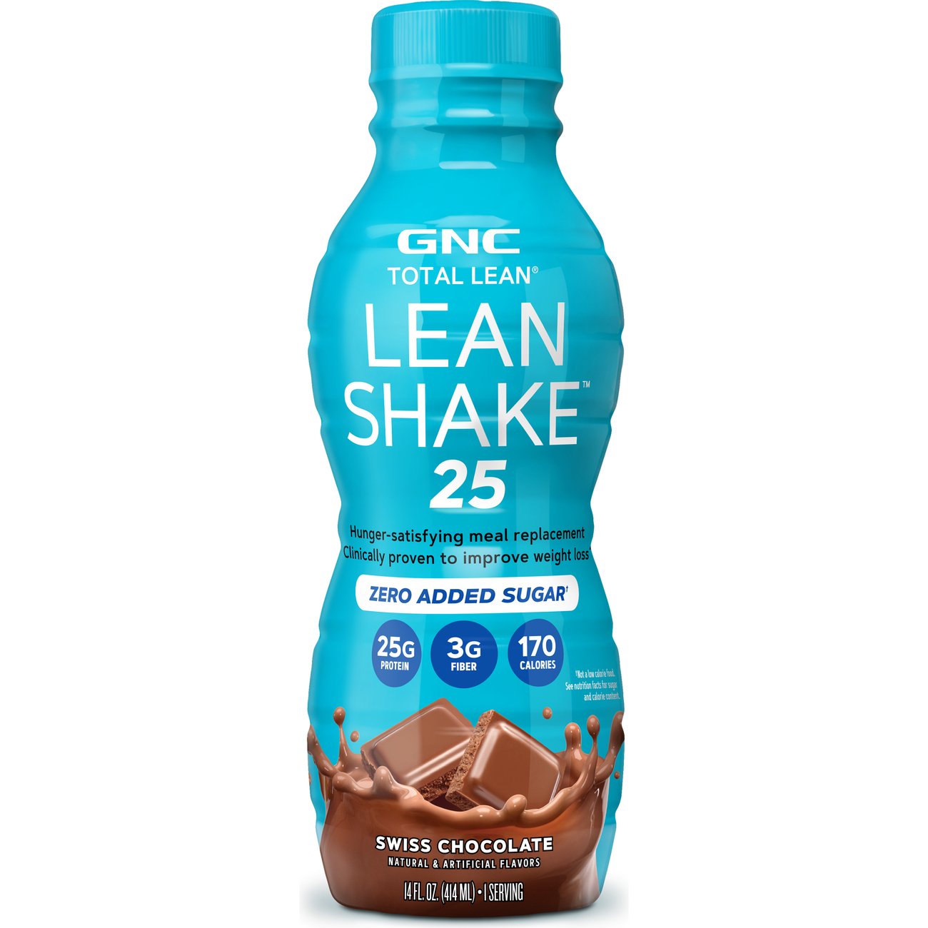 GNC Total Lean 25g Protein Zero Sugar Nutritional Shakes - Swiss Chocolate, 4 pk