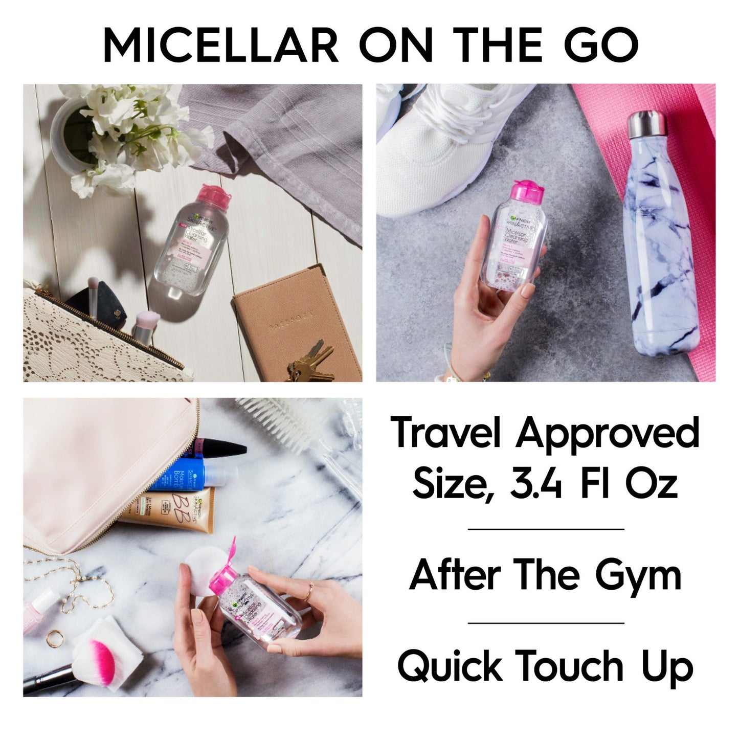 Garnier SkinActive Micellar Cleansing Water, For Waterproof Makeup