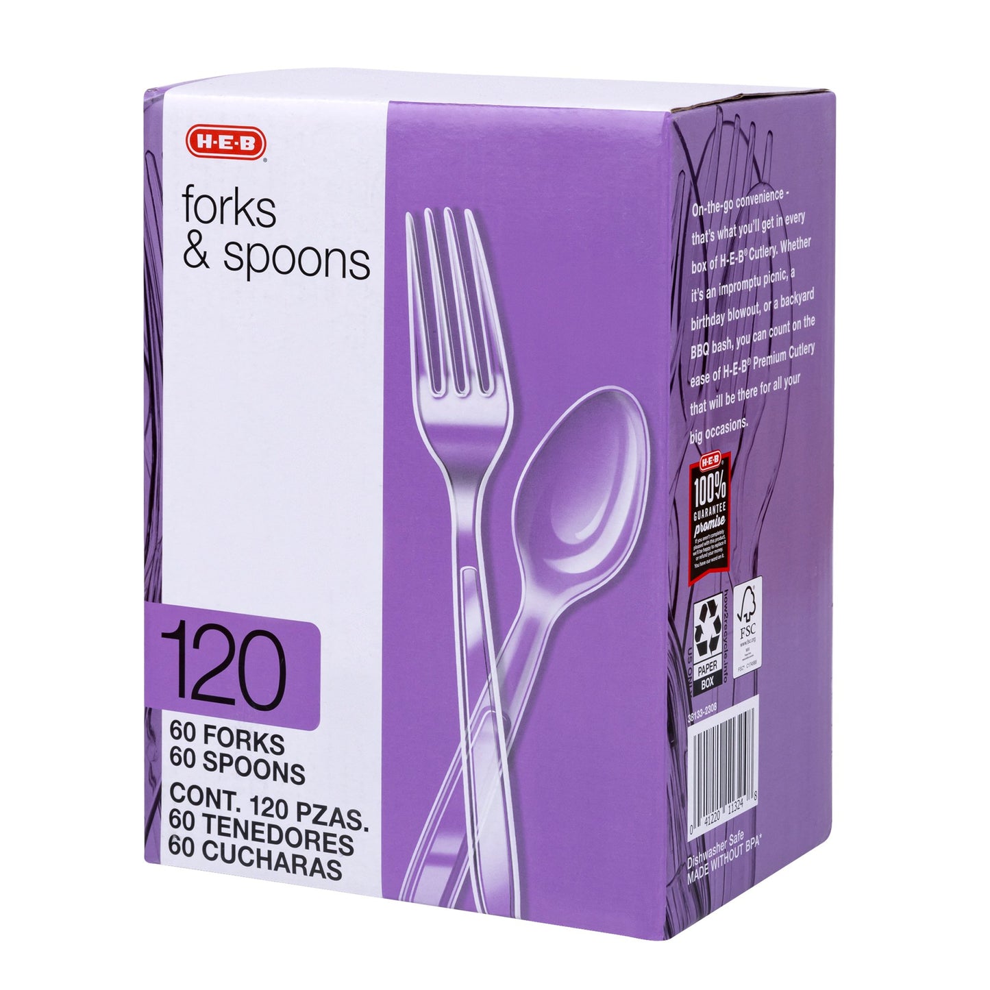 H-E-B Plastic Forks & Spoons Combo Pack - Clear