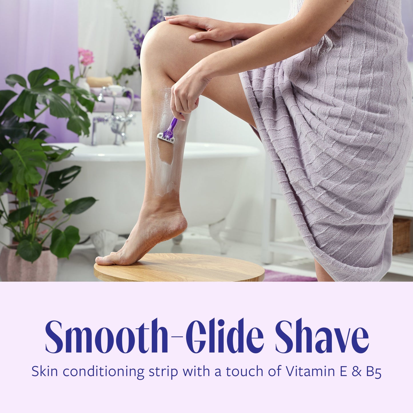 Skintimate Exotic Violet Blooms 4-Blade Disposable Razors